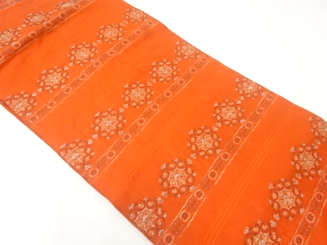 JAPANESE NAGOYA OBI / WOVEN FLOWER CREST